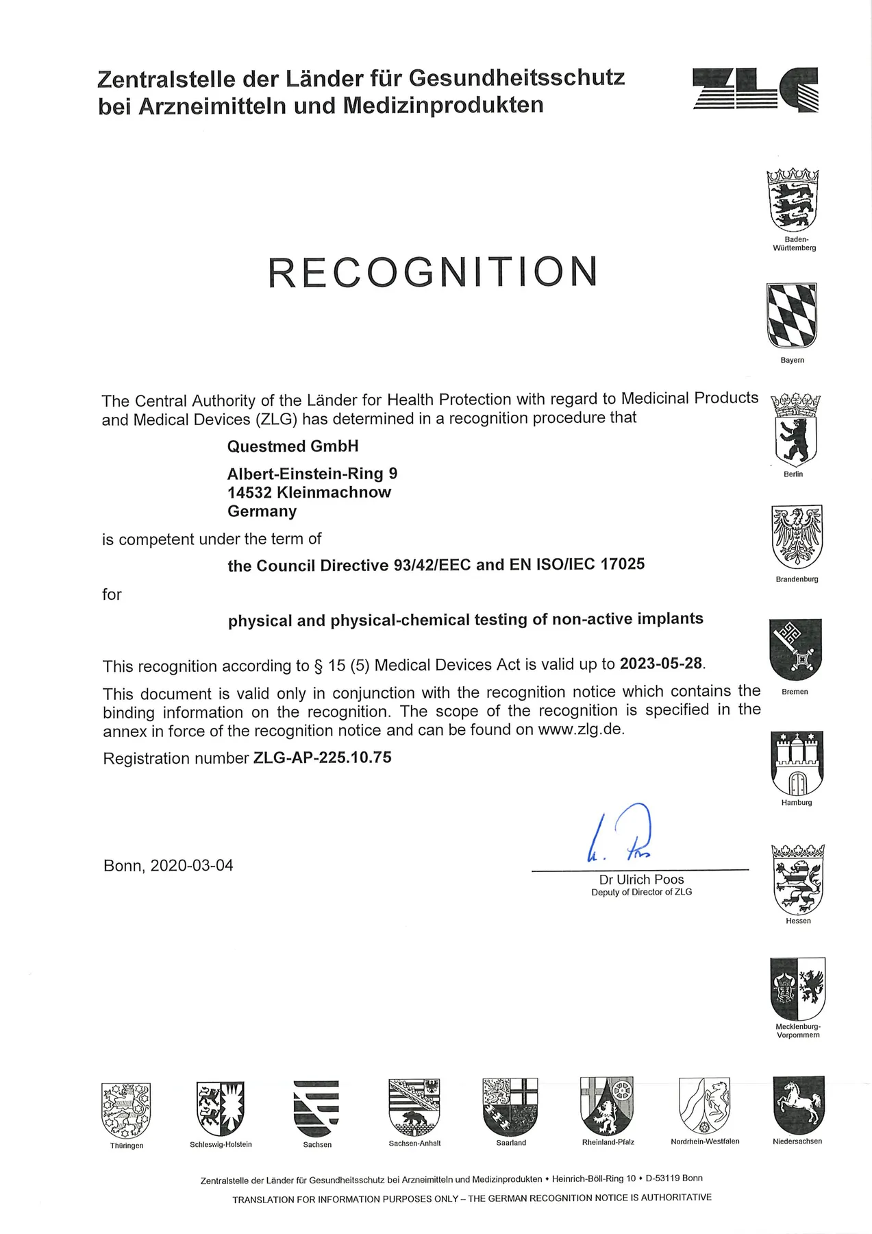 Questmed Recognition