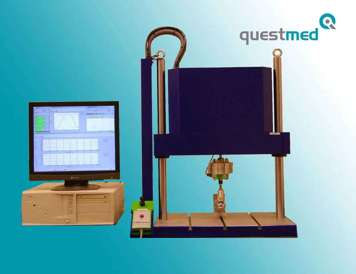 Finger fatigue test system used by Questmed GmbH with peripheral devices.